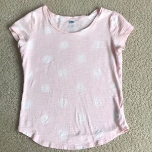 Peach and white polka dot t-shirt, Size M 8